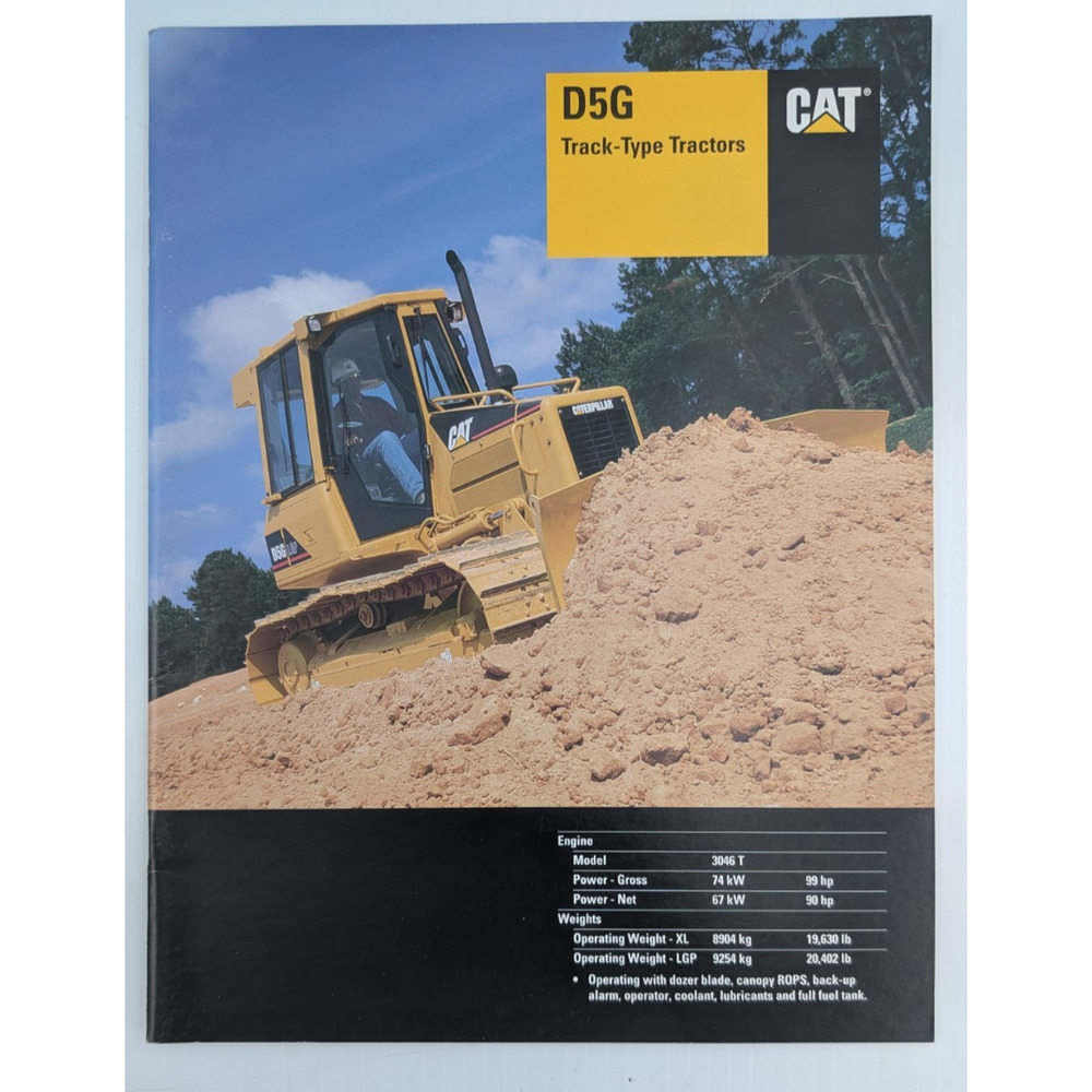 CAT D5G Track Type Tractor Crawler Caterpillar Sales Brochure Booklet